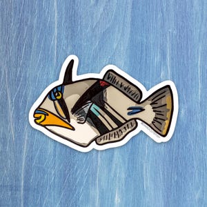 Picasso Triggerfish sticker, fish sticker, gift, aquarist, aquarium, humuhumunukunukuāpuaʻa