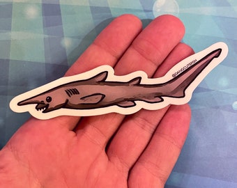 Goblin Shark sticker - elasmobranch, shark gift, dang cute fish