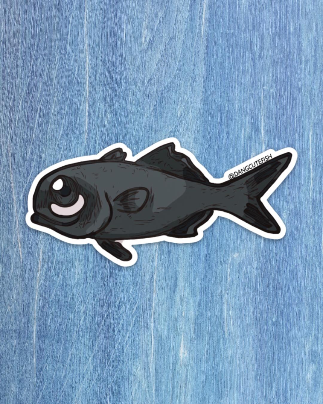 Matte Coated Vinyl Sticker - Flashlight Fish, Great for Fans of ...