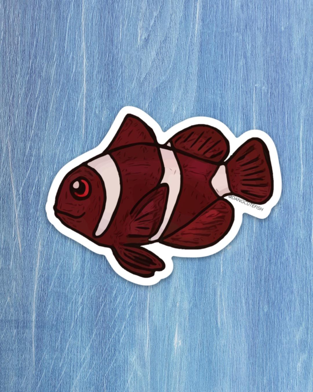 Maroon Clownfish Sticker, Ocellaris Sticker, Anemonefish Sticker ...