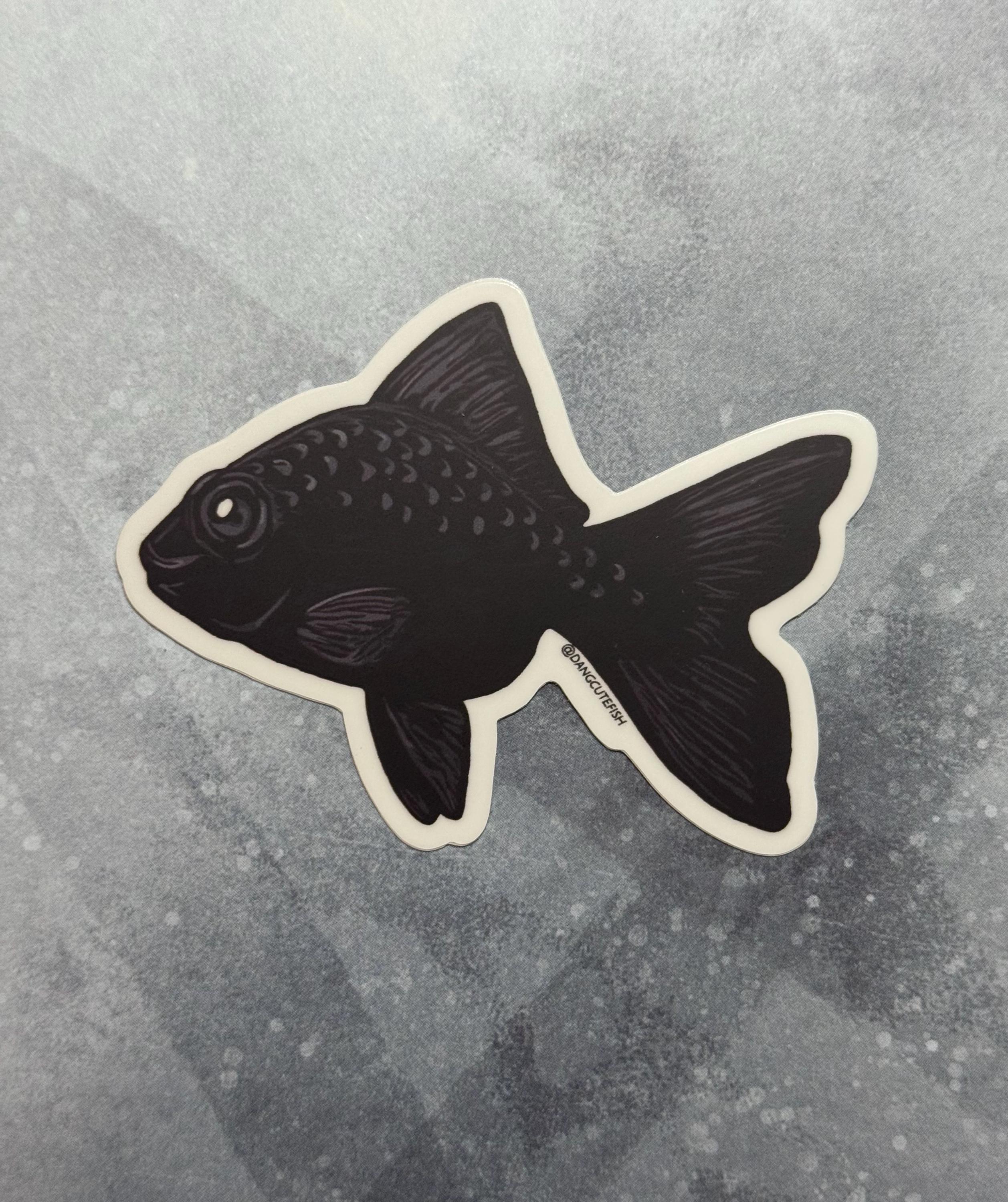 Black Goldfish Sticker, Goldy Sticker, Freshwater Aquarium - Etsy