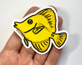 Yellow Tang Sticker (1) - matte vinyl sticker, Aquarist Sticker, Gift, Surgeonfish