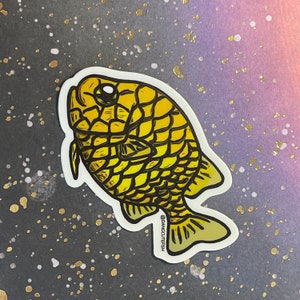 Matte coated vinyl stickers 1 Pinecone fish sticker, pineconefish sticker, deep sea sticker, deep sea fish image 3