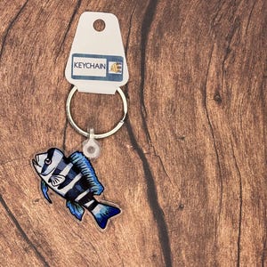 Cichlid Keychain - Frontosa Key Chain, Aquarist keychain, fish keychain, aquarium gift