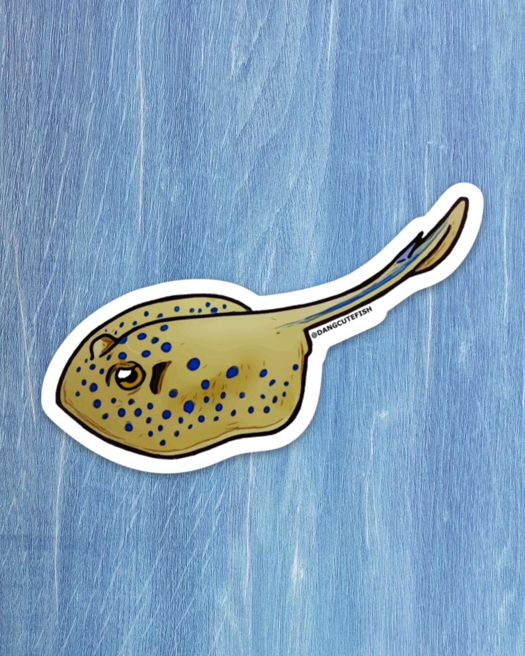 Blue Spot Ray Sticker, Stingray Sticker, Great for the Elasmobranch ...