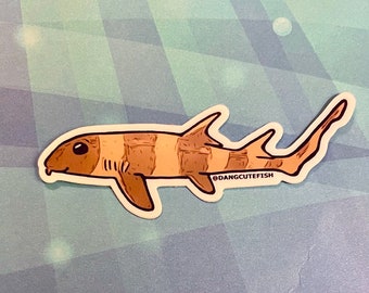 Bamboo sticker - elasmobranch, shark gift, dang cute fish