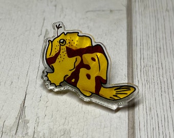 Frogfish Pin - rif pin, aquariaan cadeau, Frogfish cadeau, aquariaan pin, aquarium pin