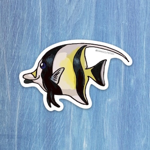 Matte coated vinyl sticker (1) - moorish idol sticker, moorish idol gift