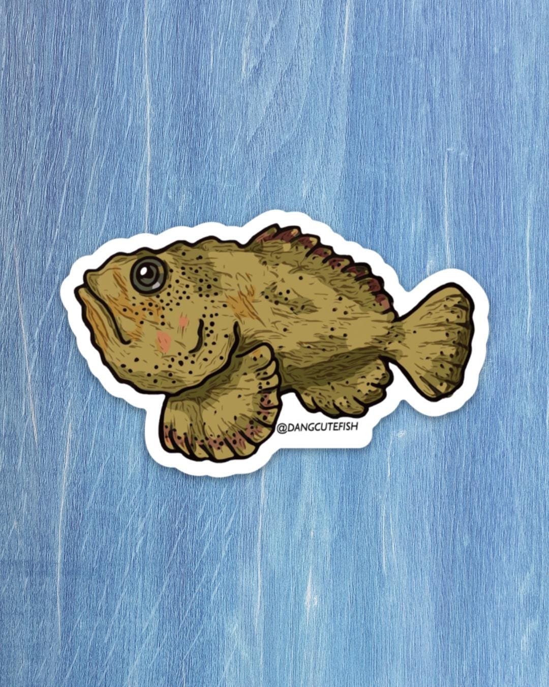 Stonefish Sticker - Matte Vinyl Sticker, Scorpionfish, Venemous