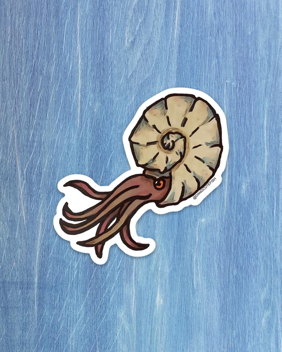 Exticnt Sticker Ammonite Sticker - Extinct Squid, Great Gift for an Aquarist or Marine ...
