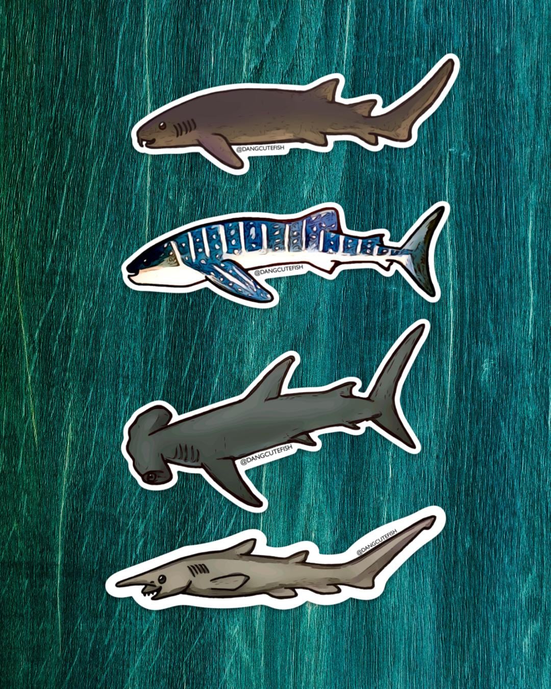 Magnet Set - Big Sharks Set #2, Whale Shark, Nurse Shark, Great