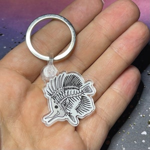 Copperband Butterflyfish Skeleton Keychain - Aquarist keychain, fish keychain, aquarium gift, fish skeleton, spooky fish