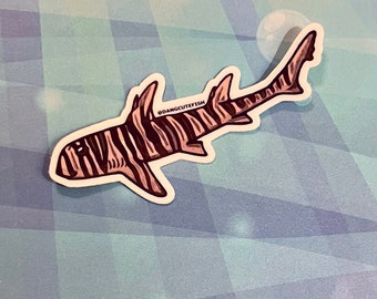 Zebra Bullhead Shark sticker - elasmobranch, haai cadeau, dang schattige vis