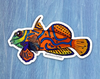 Mandarin Dragonet Sticker - great gift for an aquarist, ocean lover, or any fan of fish! Mandarin goby
