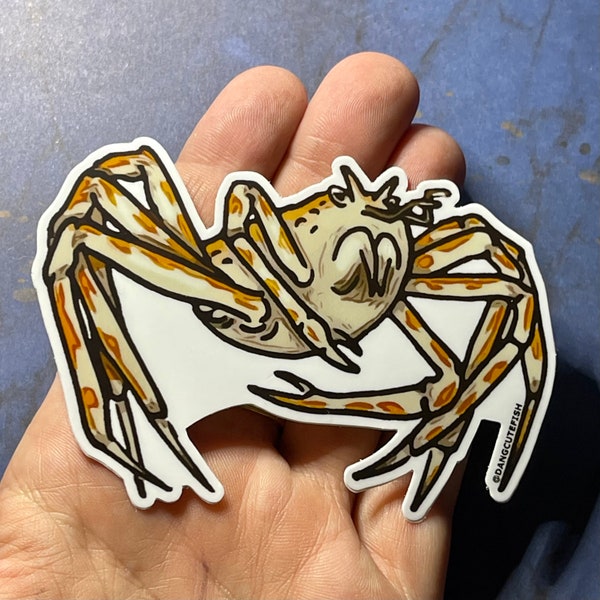 Autocollants en vinyle enduit mat (1) - Autocollant japonais araignée crabe - cadeau aquariophile, autocollant aquariophile, autocollant crustacé, cadeau araignée crabe