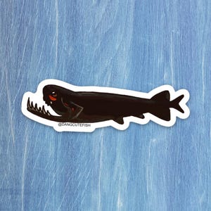 Stoplight Loosejaw sticker, aquarist gift, aquarist sticker, deep sea sticker, deep sea fish,