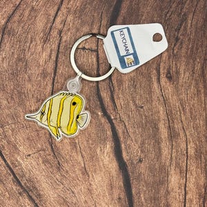 Copperband Butterflyfish Keychain - Aquarist keychain, fish keychain, aquarium gift