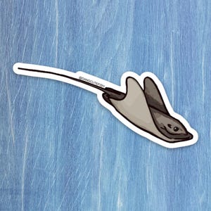 Matt beschichteter Vinyl Aufkleber - Fledermaus Rochen Aufkleber, Fledermaus Rochen Geschenk, Elasmobranch Aufkleber, Stachelrochen Aufkleber
