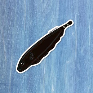 Matte coated vinyl sticker - Ghost knifefish Sticker, Knifefish Gift, Aquarist Gift, Aquarist Sticker, Aquarium Sticker