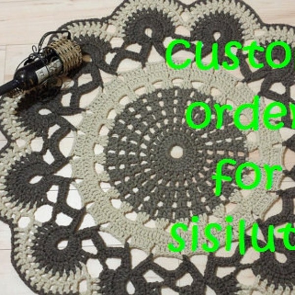 Custom order Crochet Wool Rug - Round Rug - Wool Rug - Crochet Carpet - Natural woolen colors Crochet Rug