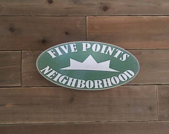 Five Points Neighborhood Sign - Photo on Wood