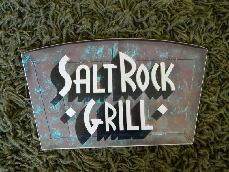 Salt Rock Grill Sign Photo on Wood Etsy
