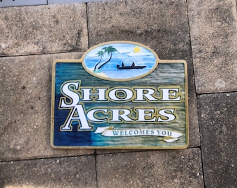 Shore Acres Sign - Photo on Wood