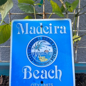 Madeira Beach City Limits Sign - Photo on Wood
