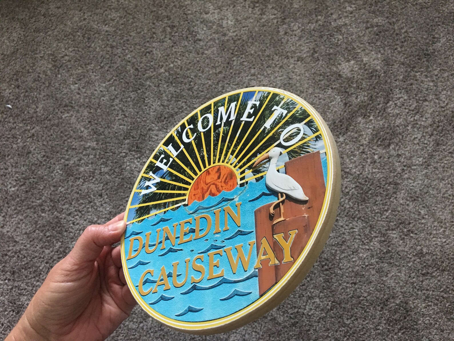 to Dunedin Causeway Sign Photo on Wood Etsy