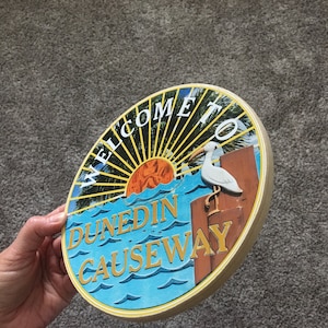 Welcome to Dunedin Causeway Sign - Photo on Wood - Etsy