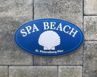 Spa Beach Sign - Photo on Wood
