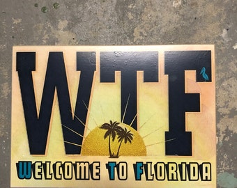 Welcome to Florida sign - photo on wood