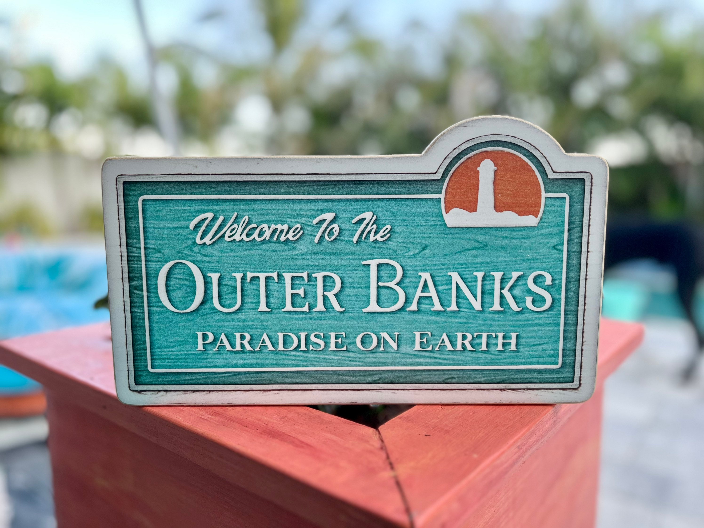 Outer Banks Sign - Photo on Wood