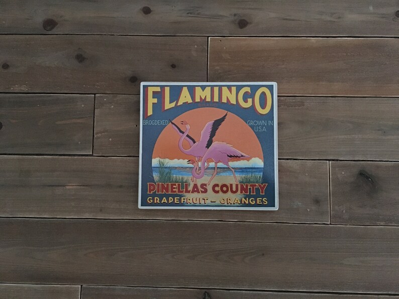 Flamingo Sign Photo on Wood image 2