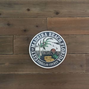 City of Madeira Beach  Sign - Photo on Wood