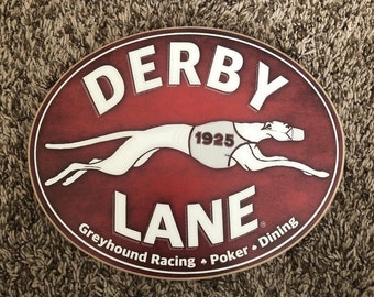 Derby Lane Sign - Photo on Wood