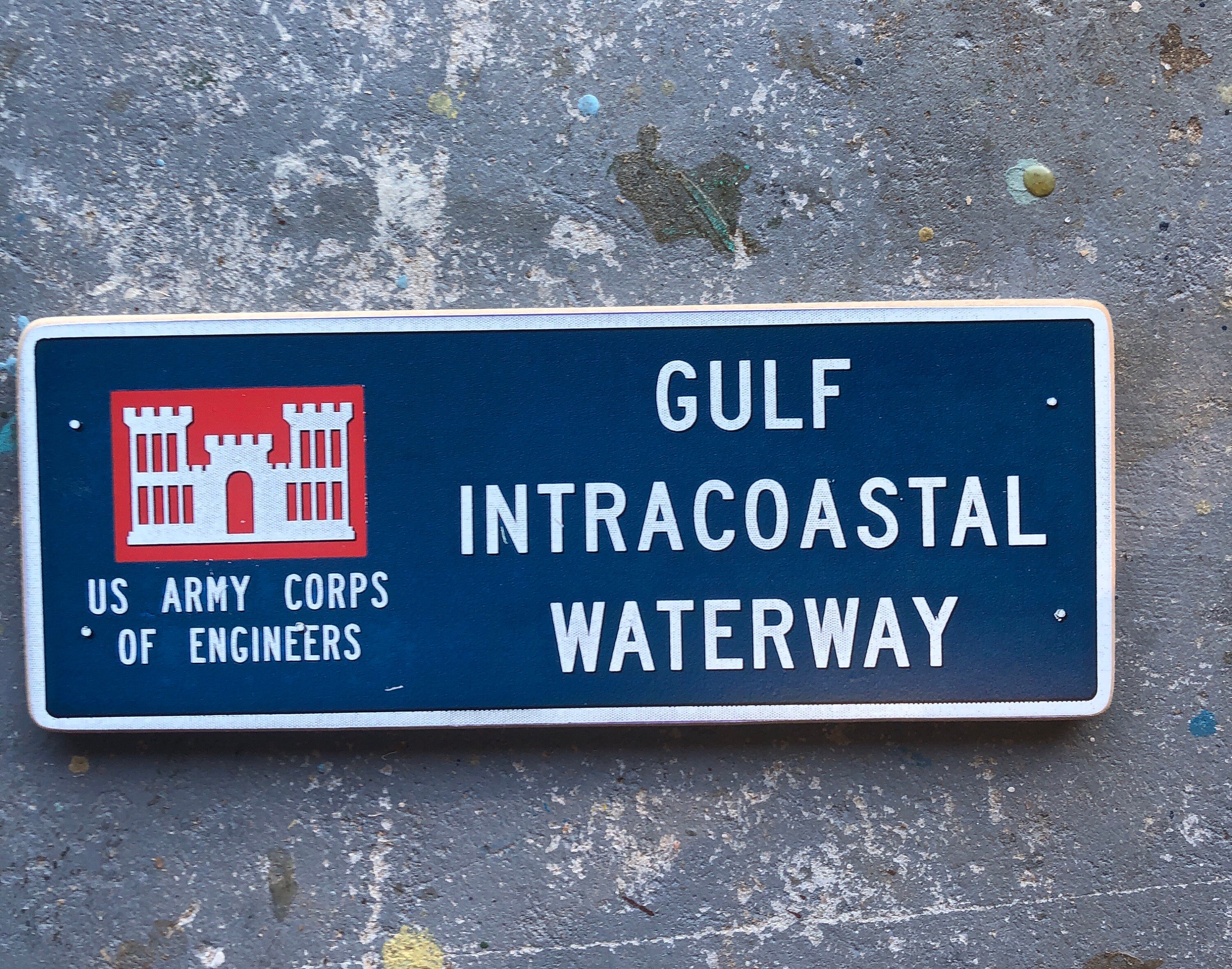 Gulf Intracoastal Waterway Sign Photo on Wood Etsy