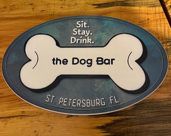 Dog Bar Sign - Photo on Wood