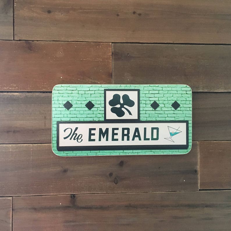 The Emerald Sign Photo on Wood image 1