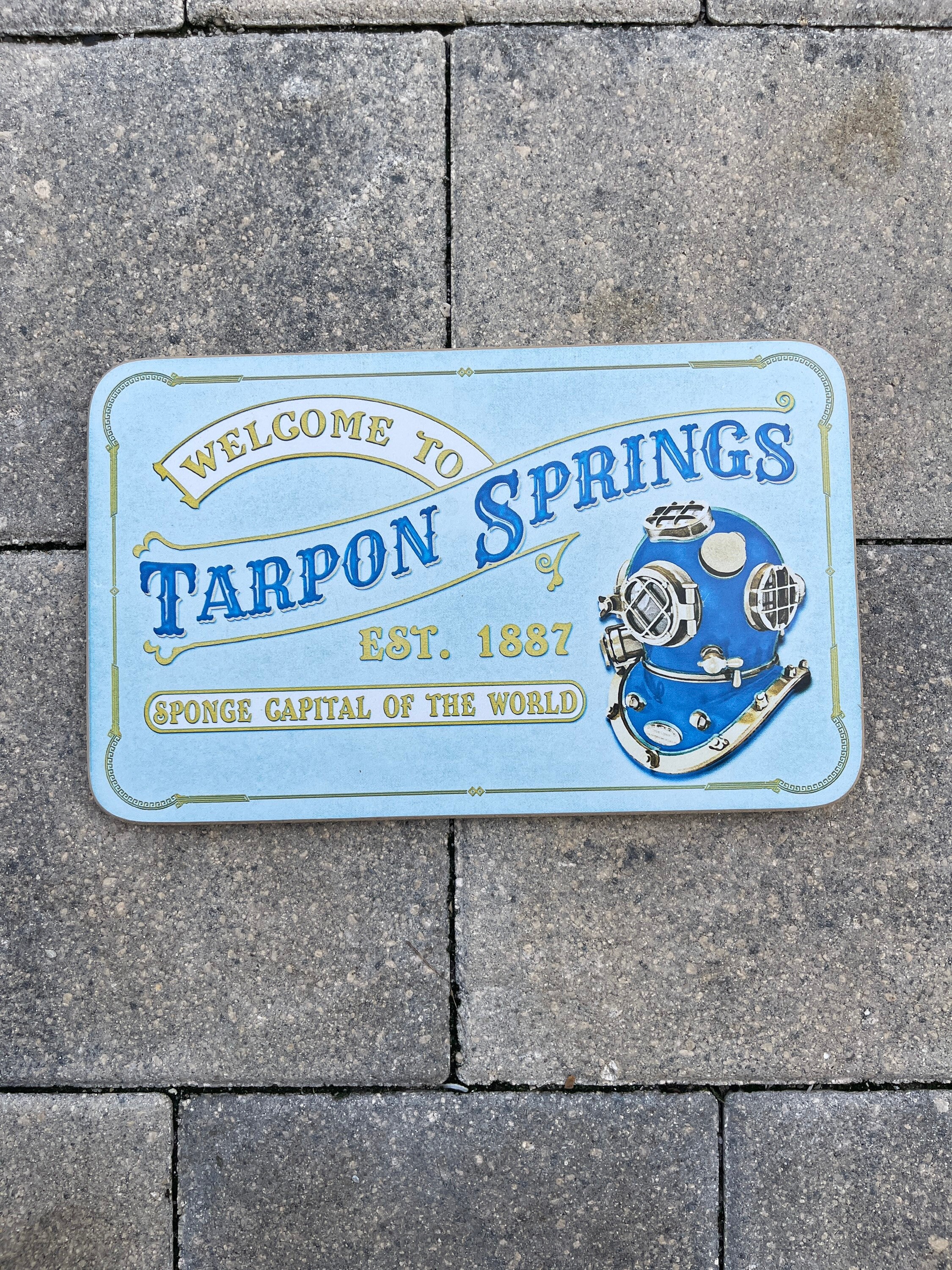Welcome to Tarpon Springs Sign - Photo on Wood