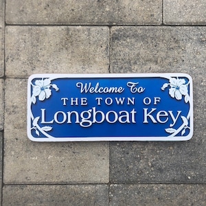 Welcome to Longboat Key Sign - Photo on Wood