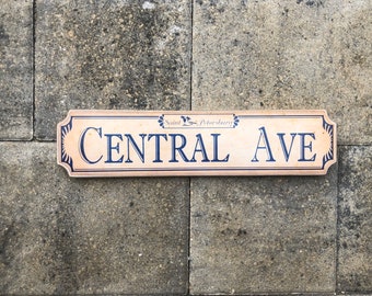 Central Ave Sign - Photo on Wood