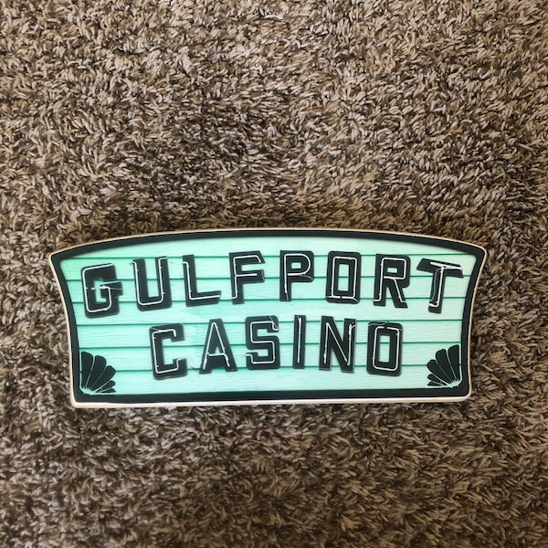 Gulfport Casino Sign - Photo on Wood