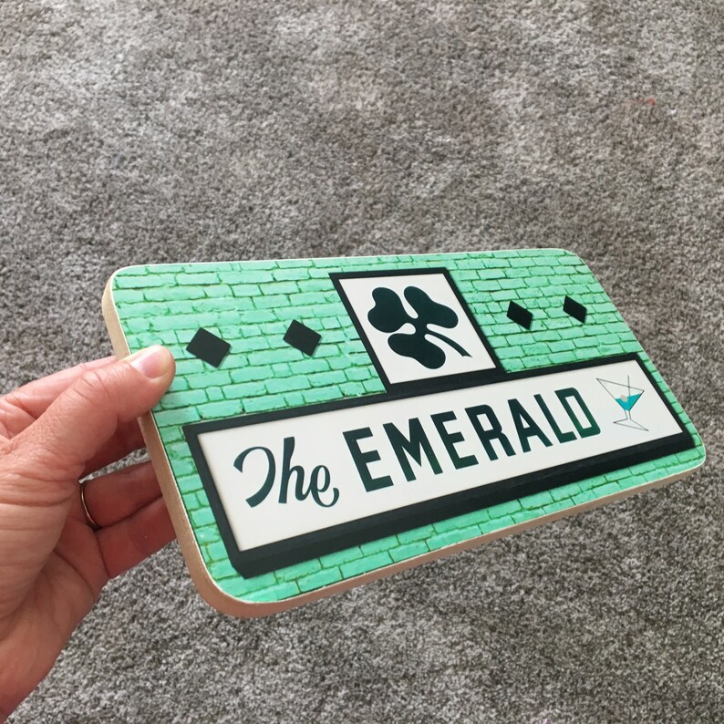 The Emerald Sign Photo on Wood image 2