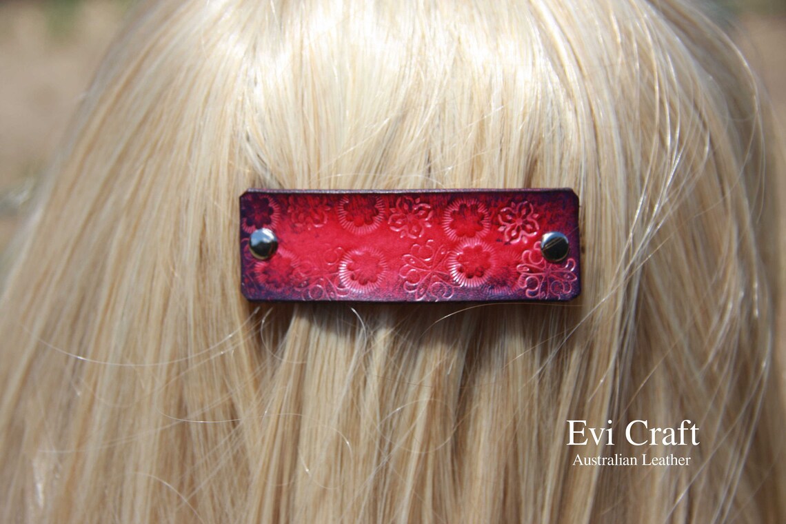 Stamped Leather Hair Barrette - Daily Bread