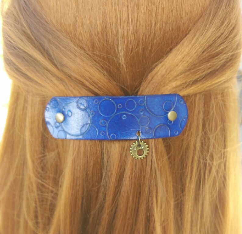 Leather French Hair Barrette Hand Tooled Leather Hair Clip Etsy Australia