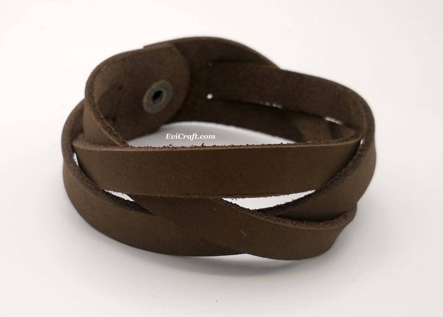 Mystery Braid 25 mm nubuck brown Leather braided bracelet