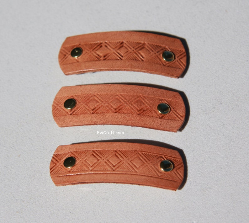 handmade leather accessory women Hair Accessory beige hair fashion small Leather French hair clip barrette Tooled Leather Hair Clip