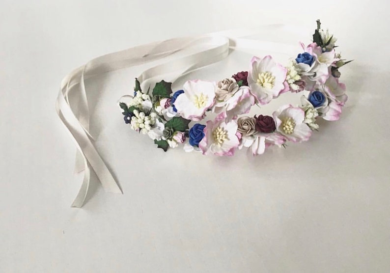 Spring Crush Crown, Flower Crown, Festival Crown, Flower headband, flower wreath, flower girl hair, Bridesmaid Flowers, Bridal wreath, Roses image 9