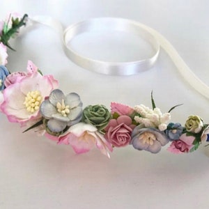 Spring Crush Crown, Flower Crown, Festival Crown, Flower headband, flower wreath, flower girl hair, Bridesmaid Flowers, Bridal wreath, Roses image 3